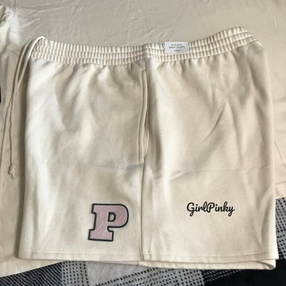 victoria secret PINK shorts OUTFIT IN WHITE SHELL LIMITED EDITION SIZES M-XXL - Picture 2 of 6